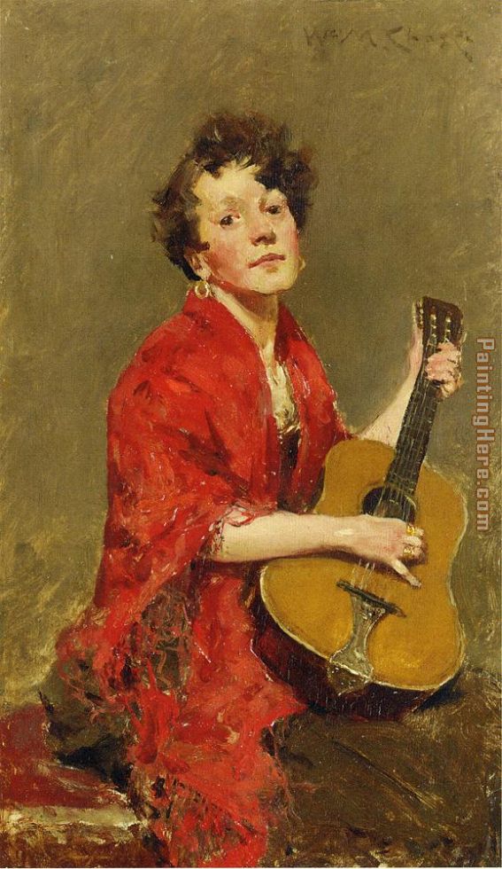William Merritt Chase Girl With Guitar